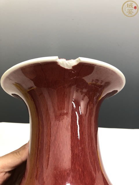 古玩陶瓷晚瓶 紅釉撇口瓶拍賣，當前價格776元