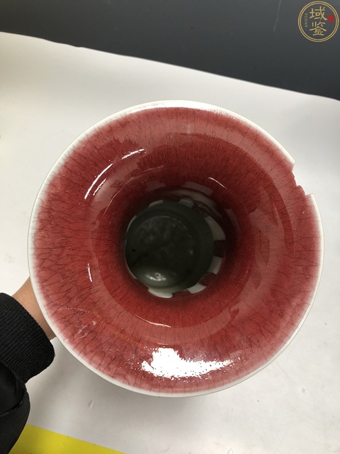 古玩陶瓷晚瓶 紅釉撇口瓶拍賣，當前價格776元