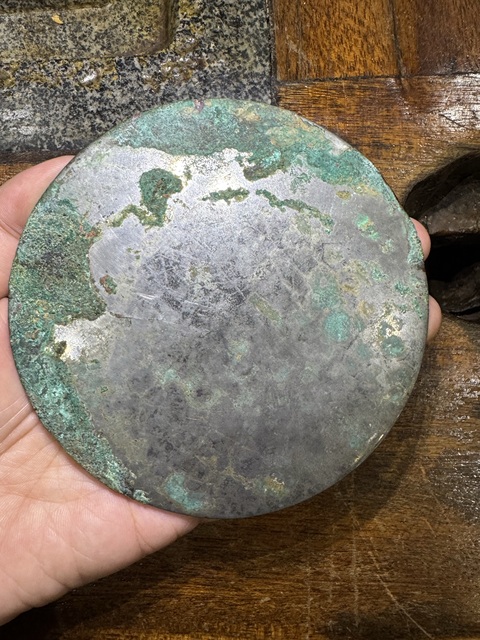 古玩銅器多乳瑞獸紋青銅鏡真品鑒賞圖