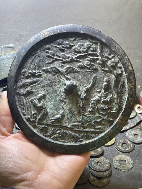 古玩銅器宋·神仙人物鏡真品鑒賞圖