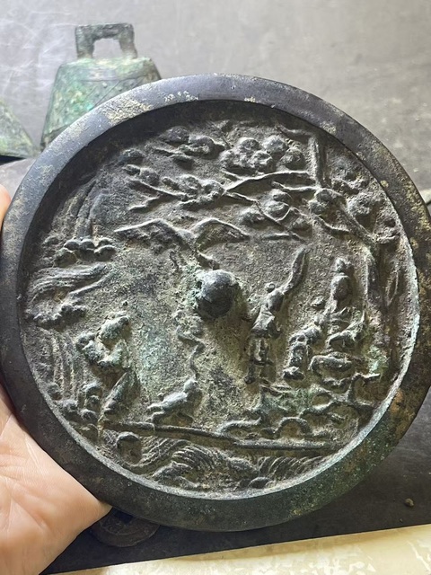 古玩銅器宋·神仙人物鏡真品鑒賞圖