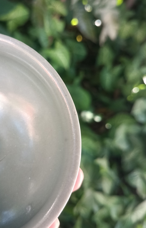 古玩陶瓷南宋龍泉窯梅子青釉束口盞拍賣，當前價格40000元