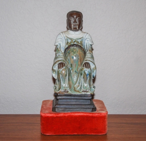 古玩陶瓷琺華彩玄武大帝造像真品鑒賞圖