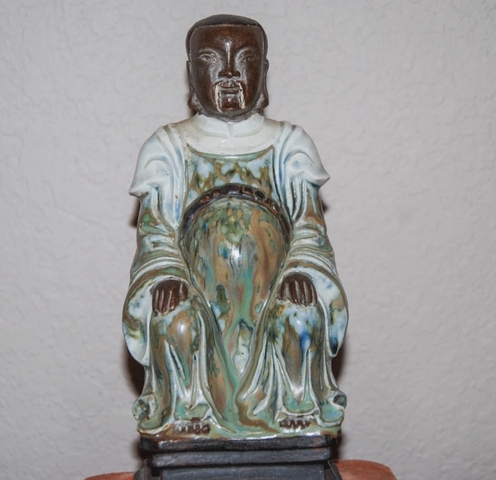 古玩陶瓷琺華彩玄武大帝造像真品鑒賞圖