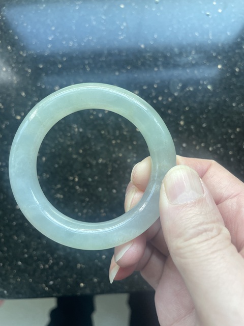 古玩玉器翡翠袈裟環真品鑒賞圖