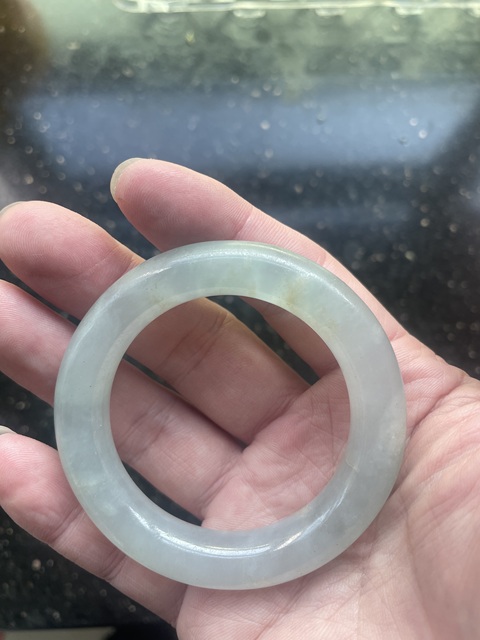 古玩玉器翡翠袈裟環真品鑒賞圖