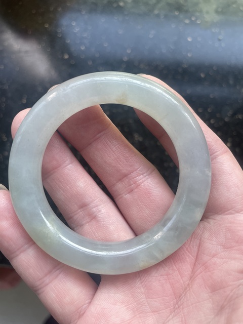 古玩玉器翡翠袈裟環真品鑒賞圖