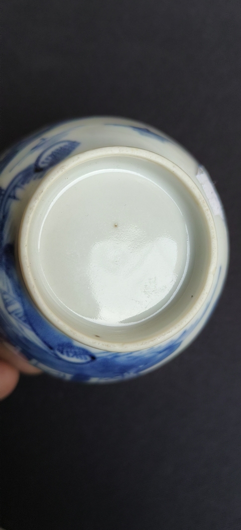 古玩陶瓷山水紋青花杯真品鑒賞圖