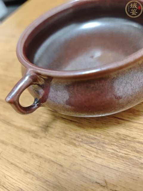 古玩陶瓷清雍正 古銅釉仿明宣德銅爐三足瓷爐真品鑒賞圖