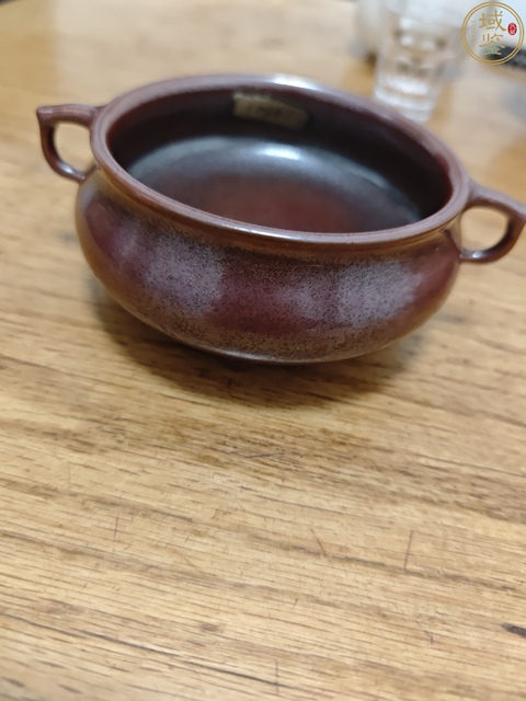 古玩陶瓷清雍正 古銅釉仿明宣德銅爐三足瓷爐真品鑒賞圖