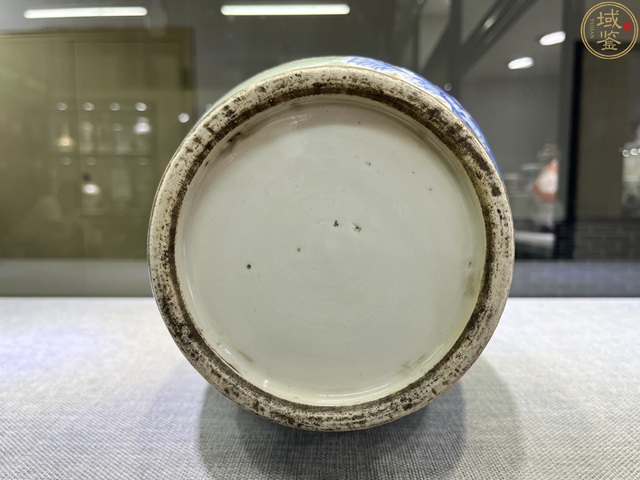 古玩陶瓷豆青青花山水紋雙耳瓶真品鑒賞圖