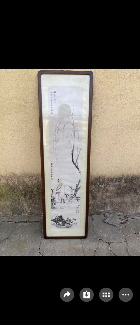 古玩字畫張大千、徐操、汪慎生款合作高士圖真品鑒賞圖