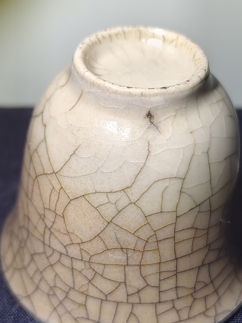 古玩陶瓷漳州窯仿哥釉杯真品鑒賞圖