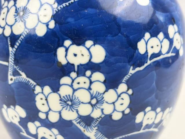 古玩陶瓷清晚期·青花留白折枝大冰梅罐拍賣，當(dāng)前價(jià)格499元