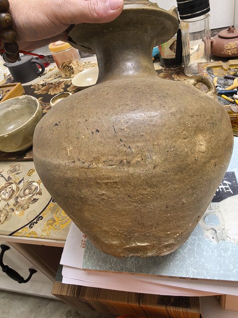 古玩陶瓷越窯青瓷雙系瓶真品鑒賞圖