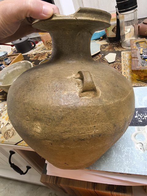 古玩陶瓷越窯青瓷雙系瓶真品鑒賞圖