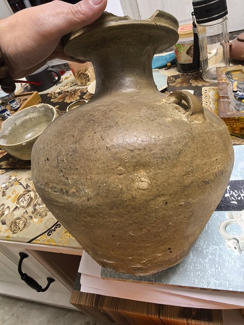 古玩陶瓷越窯青瓷雙系瓶真品鑒賞圖