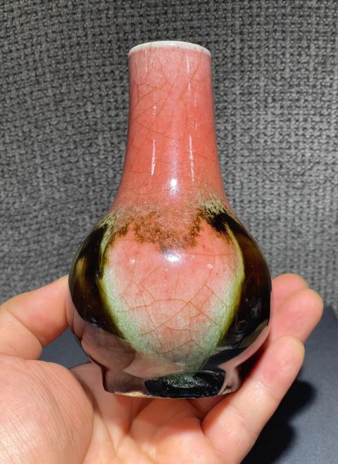 古玩陶瓷三陽開泰膽瓶真品鑒賞圖