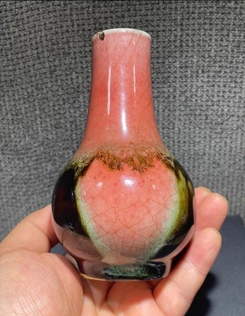 古玩陶瓷三陽開泰膽瓶真品鑒賞圖