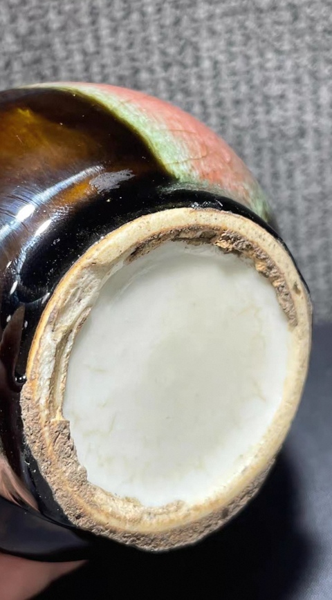 古玩陶瓷三陽開泰膽瓶真品鑒賞圖