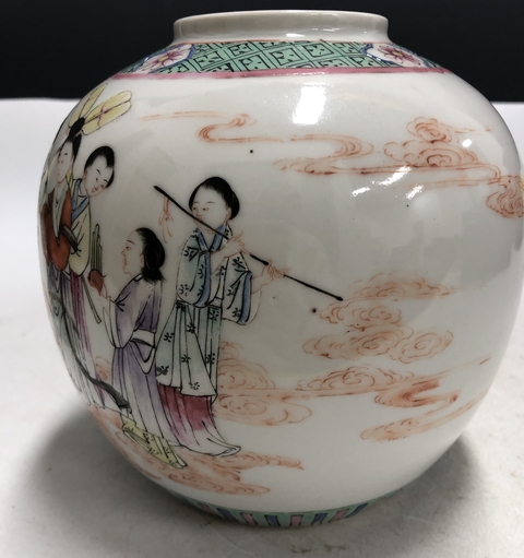 古玩陶瓷民國·粉彩郭子儀遇仙紋罐拍賣，當前價格3699元