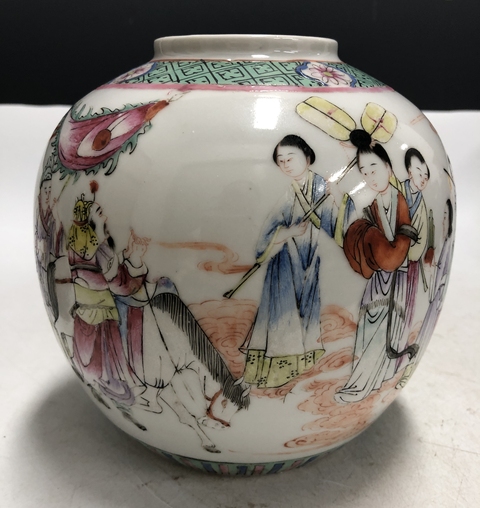 古玩陶瓷民國·粉彩郭子儀遇仙紋罐拍賣，當前價格3699元