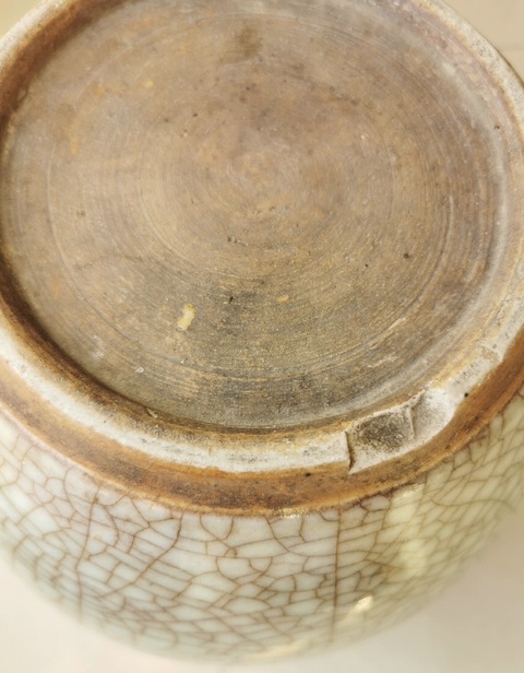 古玩陶瓷雍乾哥釉罐真品鑒賞圖