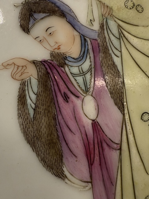 古玩陶瓷粉彩嬰戲紋瓷板真品鑒賞圖