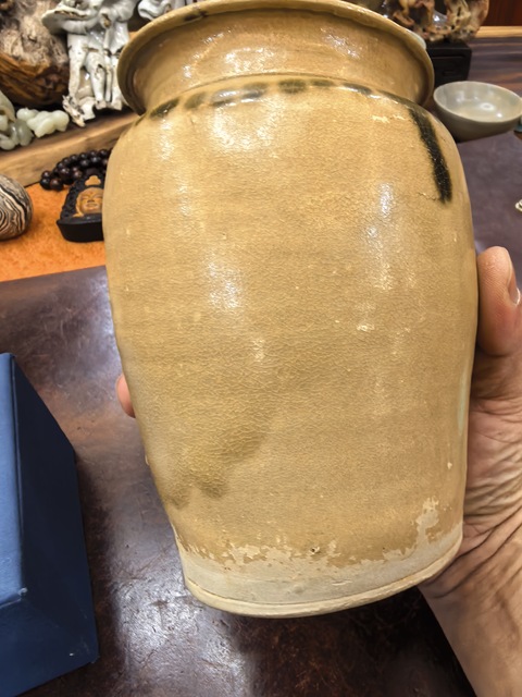 古玩陶瓷長沙窯釉下彩罐真品鑒賞圖