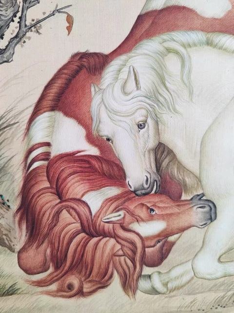 古玩字畫雙駿真品鑒賞圖