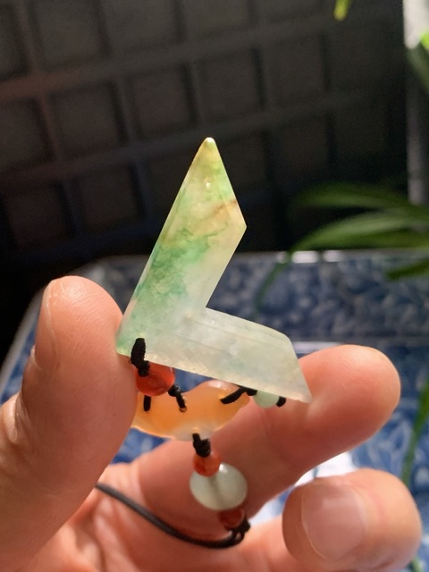 古玩玉器天然翡翠“罄佩”真品鑒賞圖