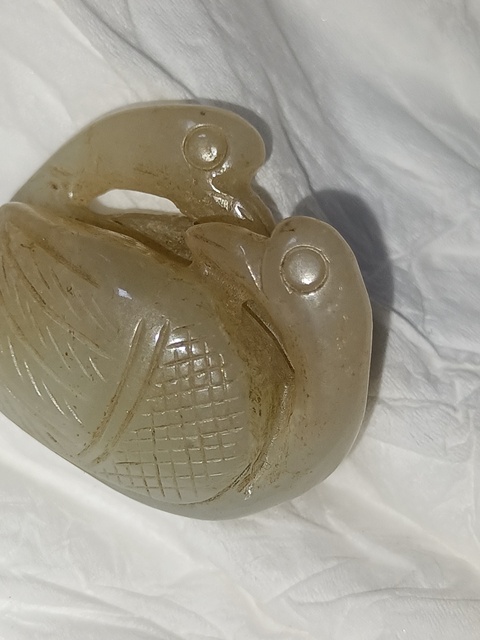 古玩玉器和田玉鵝真品鑒賞圖