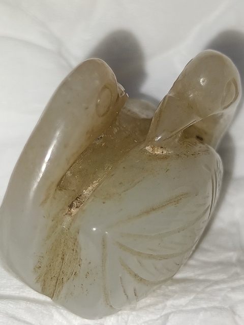 古玩玉器和田玉鵝真品鑒賞圖