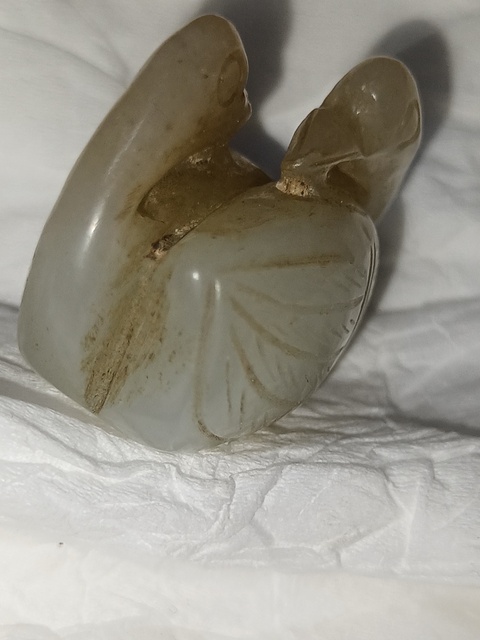 古玩玉器和田玉鵝真品鑒賞圖