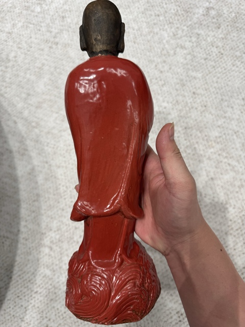 古玩陶瓷石灣窯羅漢造像真品鑒賞圖