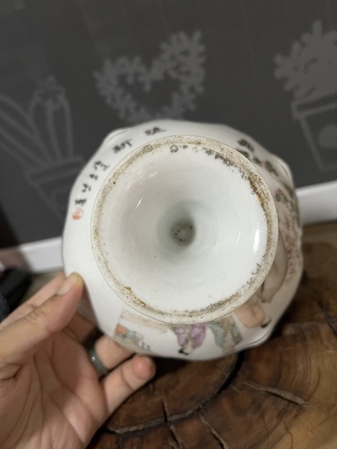 古玩陶瓷粉彩人物故事紋高足盤拍賣，當前價格1500元