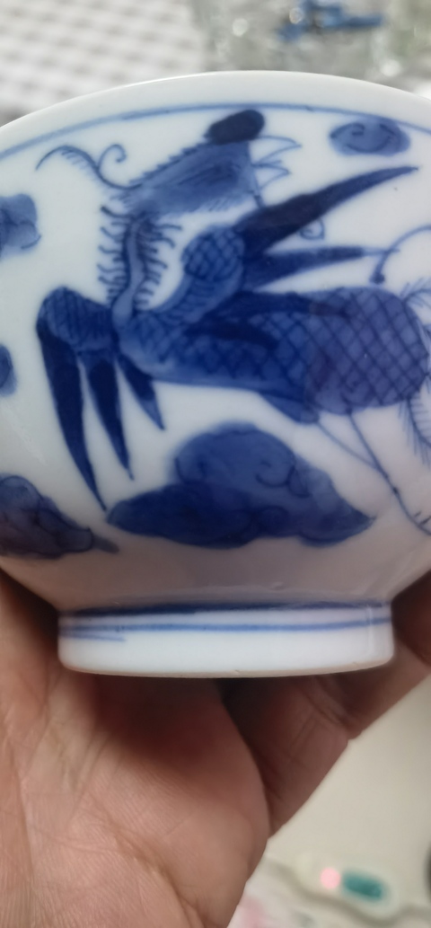 古玩陶瓷青花龍鳳紋杯真品鑒賞圖