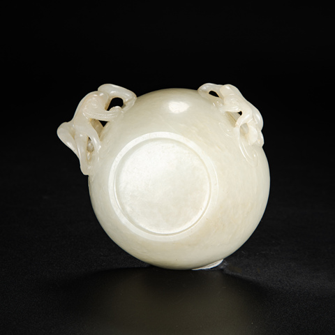 古玩玉器螭龍耳玉杯真品鑒賞圖