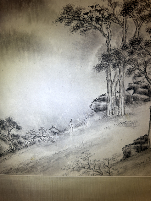 古玩字畫飛瀑下山嶺真品鑒賞圖