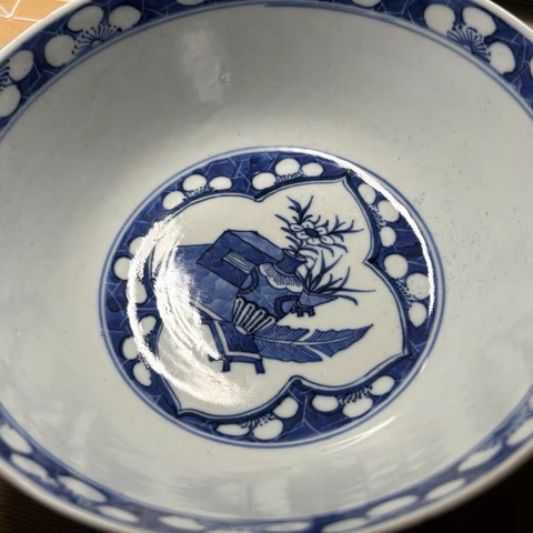 古玩陶瓷青花開光人物故事紋墩式碗真品鑒賞圖