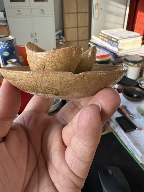 古玩陶瓷洪州窯元寶青釉筆舔真品鑒賞圖