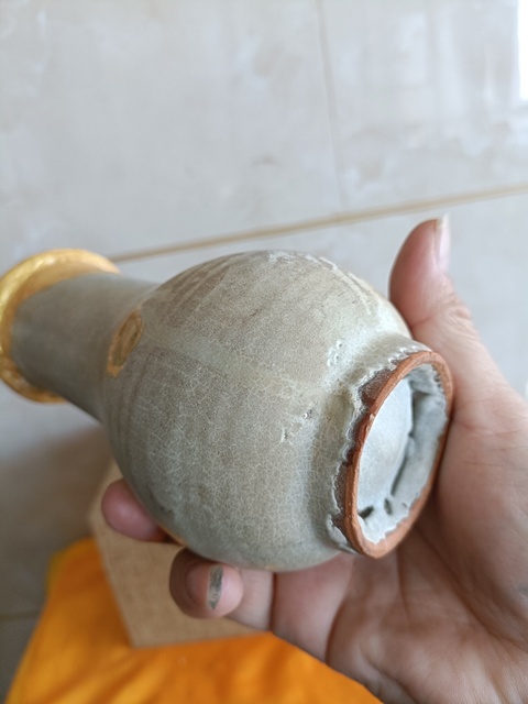 古玩陶瓷龍泉仿官窯箸瓶真品鑒賞圖