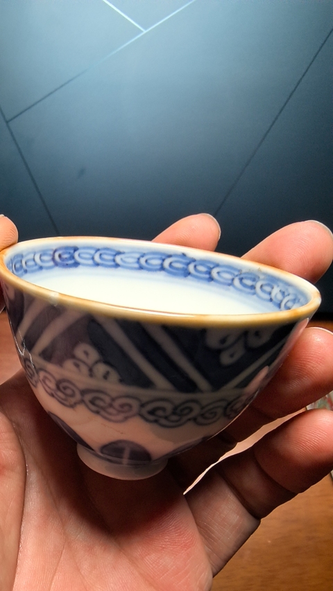 古玩陶瓷青花雞心杯真品鑒賞圖