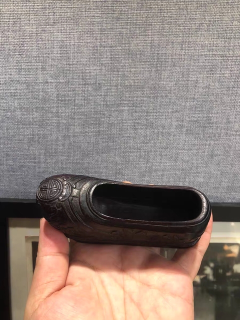 古玩雜項(xiàng)木雕鞋子真品鑒賞圖