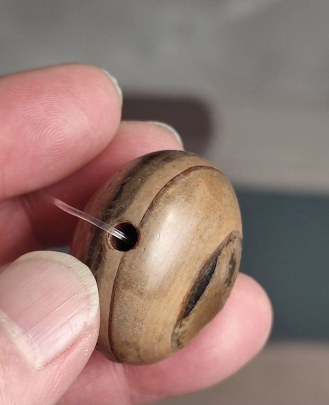 古玩玉器瑪瑙板珠真品鑒賞圖