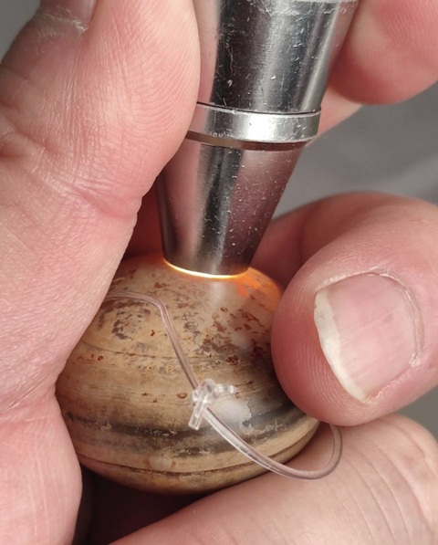 古玩玉器瑪瑙板珠真品鑒賞圖