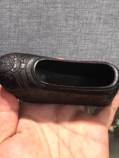 古玩雜項(xiàng)木雕鞋子真品鑒賞圖