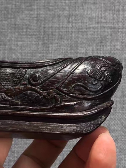 古玩雜項(xiàng)木雕鞋子真品鑒賞圖