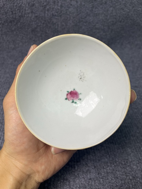 古玩陶瓷粉彩四季花卉紋花口碗拍賣，當前價格888元