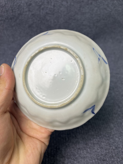 古玩陶瓷青花山水紋杯碟套真品鑒賞圖